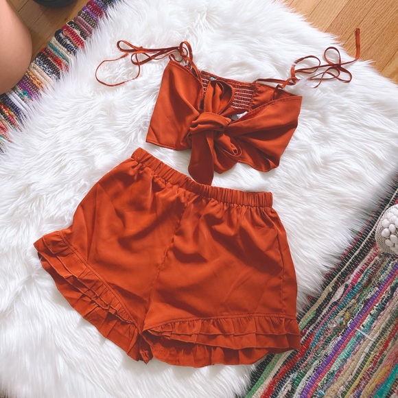Tank and Ruffled shorts set